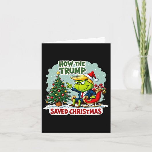 Hoe de Trump kerst heeft gered Grappig Trump Kerst Kaart (Voorkant)
