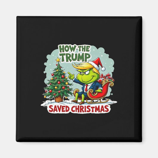 Hoe de Trump kerst heeft gered Grappig Trump Kerst Magneet (Voorkant)