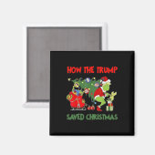 Hoe de Trump kerst heeft gered Grappig Trump Kerst Magneet (Voorkant / Achterkant)