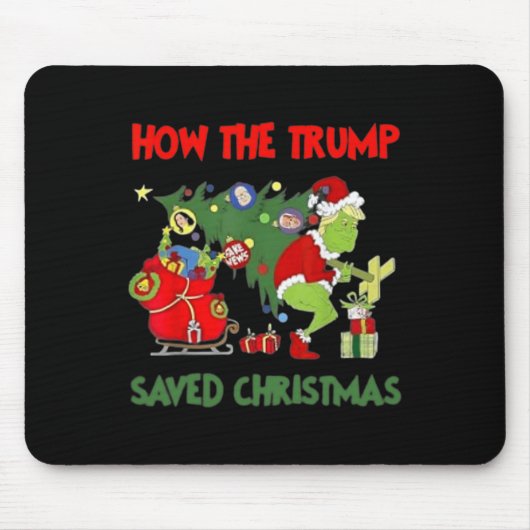 Hoe de Trump kerst heeft gered Grappig Trump Kerst Muismat (Voorkant)