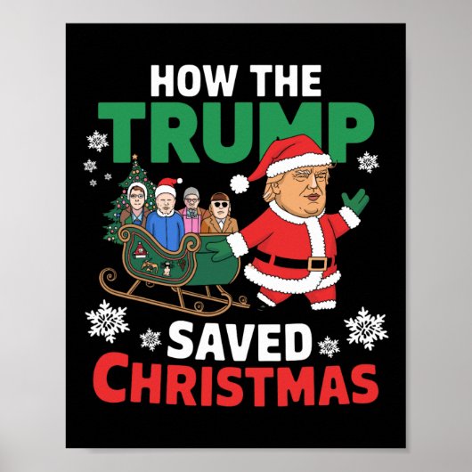 Hoe de Trump kerst heeft gered Grappig Trump Kerst Poster (Voorkant)