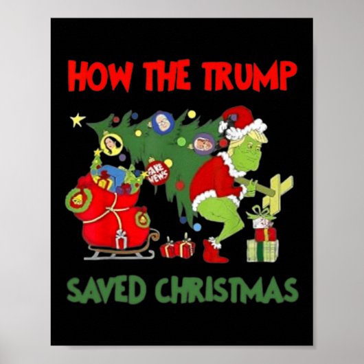Hoe de Trump kerst heeft gered Grappig Trump Kerst Poster (Voorkant)