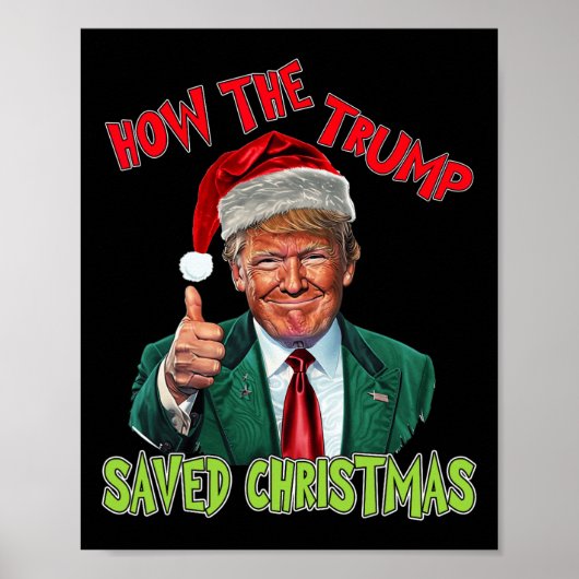 Hoe de Trump kerst heeft gered Grappig Trump Kerst Poster (Voorkant)