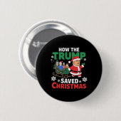 Hoe de Trump kerst heeft gered Grappig Trump Kerst Ronde Button 5,7 Cm (Voorkant /achterkant)