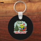 Hoe de Trump kerst heeft gered Grappig Trump Kerst Sleutelhanger (Voorkant)