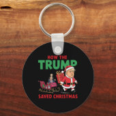 Hoe de Trump kerst heeft gered Grappig Trump Kerst Sleutelhanger (Voorkant)