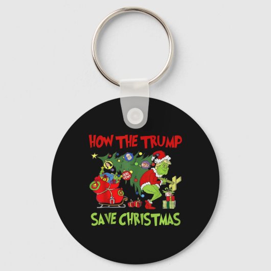 Hoe de Trump kerst heeft gered Grappig Trump Kerst Sleutelhanger (Voorkant)