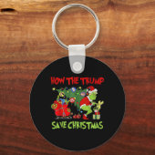 Hoe de Trump kerst heeft gered Grappig Trump Kerst Sleutelhanger (Voorkant)