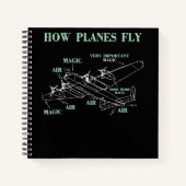 Hoe de vliegtuigen met Funny Aerospace Engineer Pi Notitieboek (Voorkant)