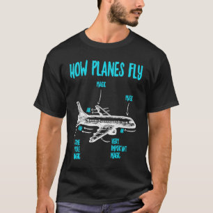 Hoe de vliegtuigmotor voor lucht- en ruimtevaartte t-shirt