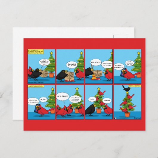 Hoe decorbeert u een kerstboomstrip briefkaart (Voorkant / Achterkant)