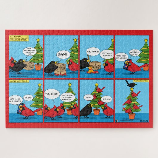 Hoe decorbeert u een kerstboomstrip legpuzzel (Horizontaal)
