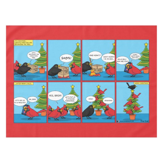 Hoe decorbeert u een kerstboomstrip tafelkleed (Voorkant (Horizontaal))