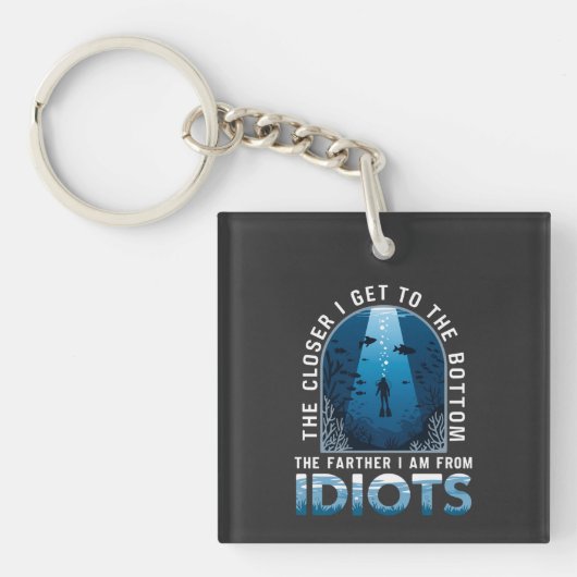 Hoe dichter ik bij de bodem kom, hoe verder sleutelhanger (voorkant)