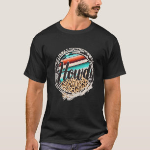 HOE DIE LEOPARD Koe Patroon Serape Print Cowgirl R T-shirt