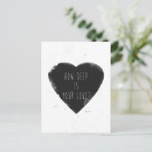 hoe diep is je liefde ? briefkaart (Staand voorkant)