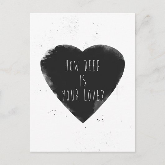 hoe diep is je liefde ? briefkaart (Voorkant)