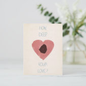 hoe diep is je liefde ? briefkaart (Staand voorkant)