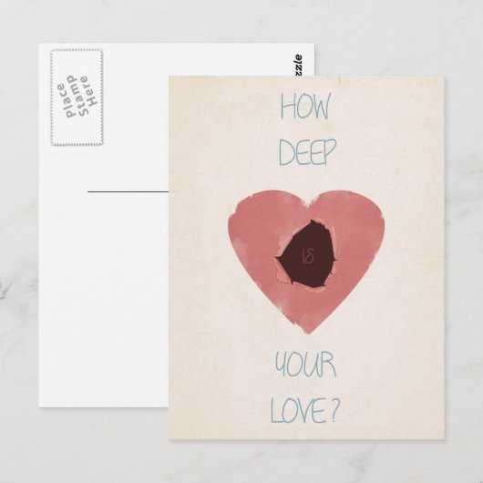 hoe diep is je liefde ? briefkaart (Voorkant / Achterkant)