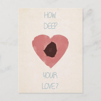 hoe diep is je liefde ? briefkaart
