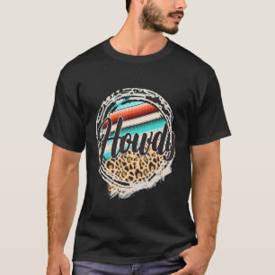 HOE DIEP Luipaard Koe Patroon Serape Print Cowgir T-shirt