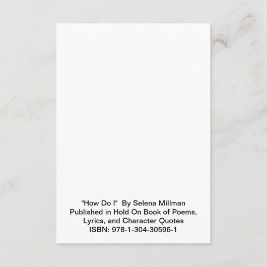 "Hoe doe ik het" gedicht Informatiekaartje (Achterkant)