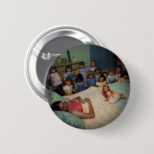 Hoe Doll Collectors 's nachts slapen Ronde Button 5,7 Cm (Voorkant /achterkant)