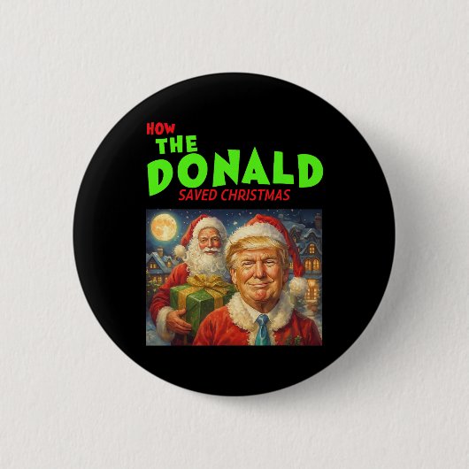 Hoe Donald Trump Kerstmis redde  Ronde Button 5,7 Cm (Voorkant)