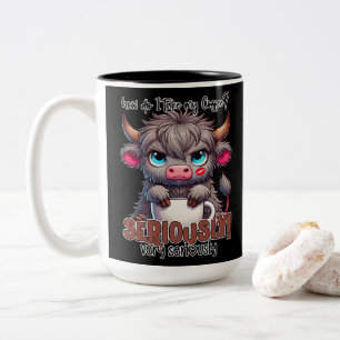 Hoe drink ik mijn koffie? Ernstig heel ernstig Tweekleurige Koffiemok