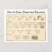 Hoe een Beer en wasbeer  Briefkaart te tekenen (Voorkant)