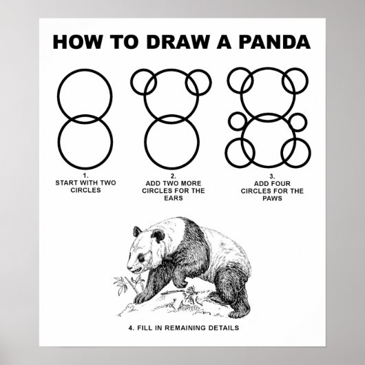 Hoe een grappige poster van een panda tekenen (Voorkant)
