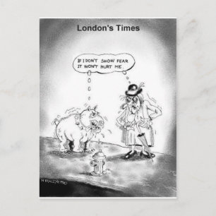 Hoe een grote hond bang te maken Grappige Cartoon  Briefkaart