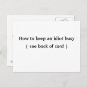 Hoe een idioot bezig te houden, kaart (Voorkant / Achterkant)