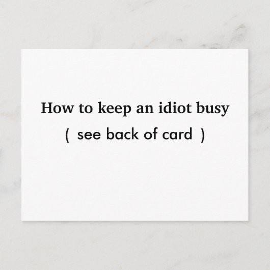 Hoe een idioot bezig te houden, kaart (Voorkant)
