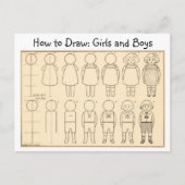 Hoe een klein jongetje en meisje  Briefkaart te te (Voorkant)