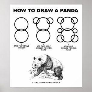 Hoe een Panda Funny Poster te tekenen