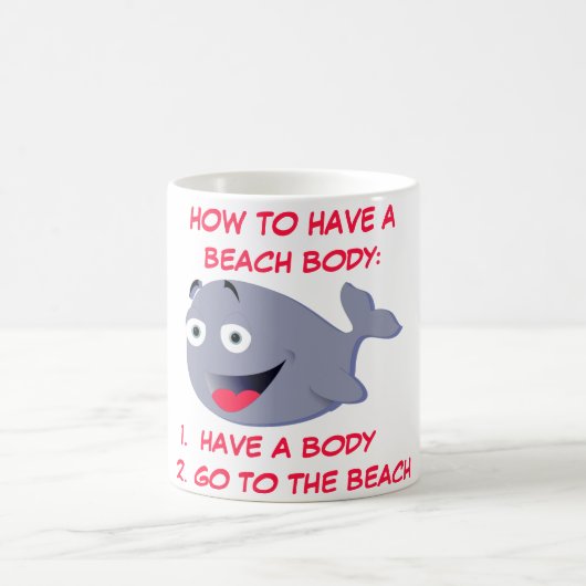Hoe een strandlichaam, een grappige zomer koffiemok (Center)