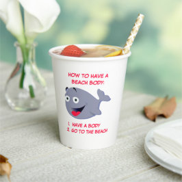 Hoe een strandlichaam, een grappige zomer papieren bekers