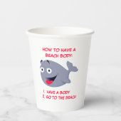 Hoe een strandlichaam, een grappige zomer papieren bekers (Voorkant)