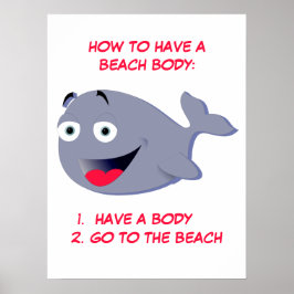 Hoe een strandlichaam, een grappige zomer poster
