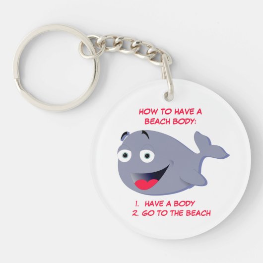 Hoe een strandlichaam, een grappige zomer sleutelhanger (Voorkant)