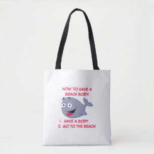 Hoe een strandlichaam, een grappige zomer tote bag
