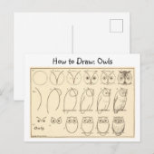 Hoe een Uil Briefkaart te tekenen (Voorkant / Achterkant)