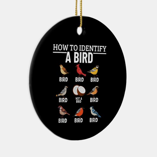 Hoe een vogel te identificeren Grappige vogel kijk Keramisch Ornament (Rechts)