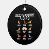 Hoe een vogel te identificeren Grappige vogel kijk Keramisch Ornament (Links)