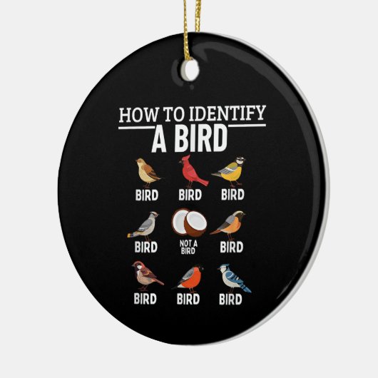 Hoe een vogel te identificeren Grappige vogel kijk Keramisch Ornament (Links)