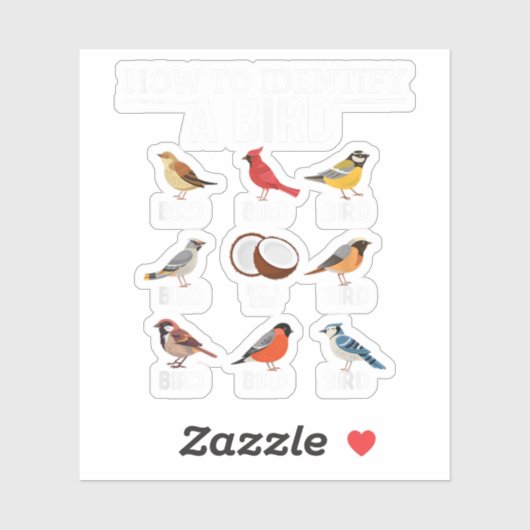 Hoe een vogel te identificeren Grappige vogel kijk Sticker (Vel)