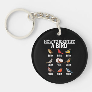 Hoe een vogel te identificeren Grappige vogelspott Sleutelhanger
