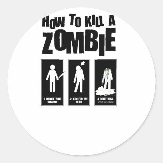 Hoe een ZOMBIE te doden Ronde Sticker (Voorkant)