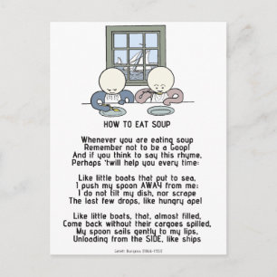 Hoe eet je soep? briefkaart